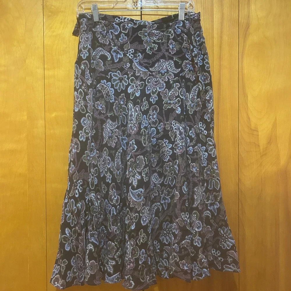 Jones New‎ York Skirt Size 10 Brown Floral Preppy Career
